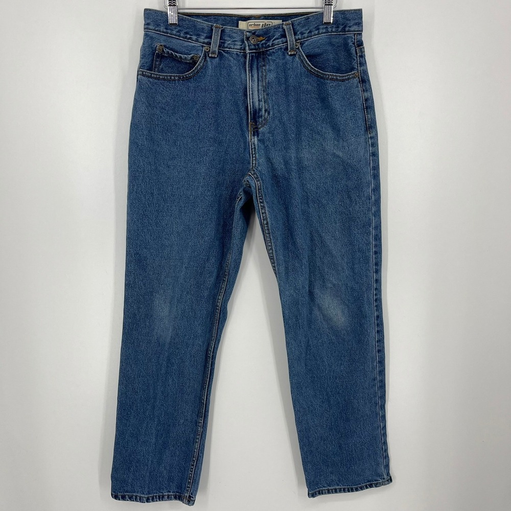 Urban Pipeline Mens Straight Leg Jeans Medium Wash Blue Denim 32x30